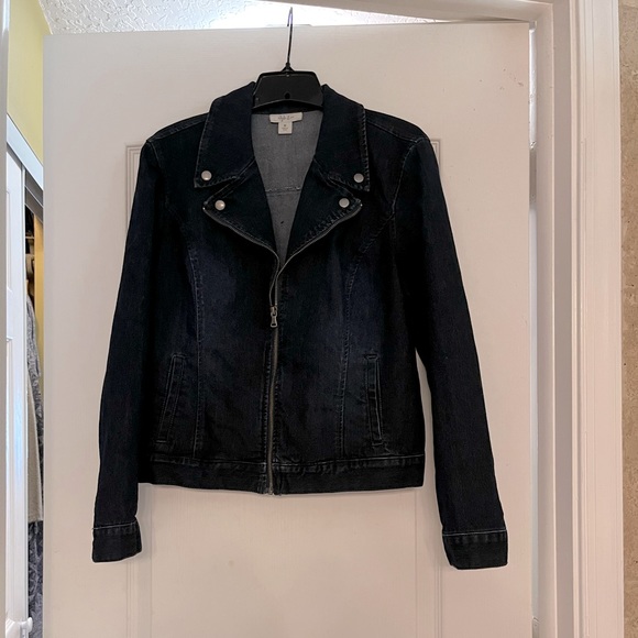 Style & Co. Jackets & Blazers - Style&Co Dark Blue Jean/Denim Jacket with snaps and zipper